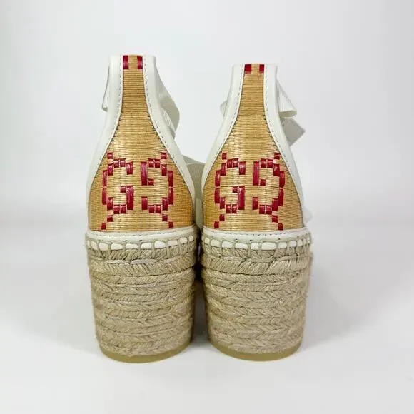 Gucci Woven GG Espadrille Wedge Heel - Women’s 6.5